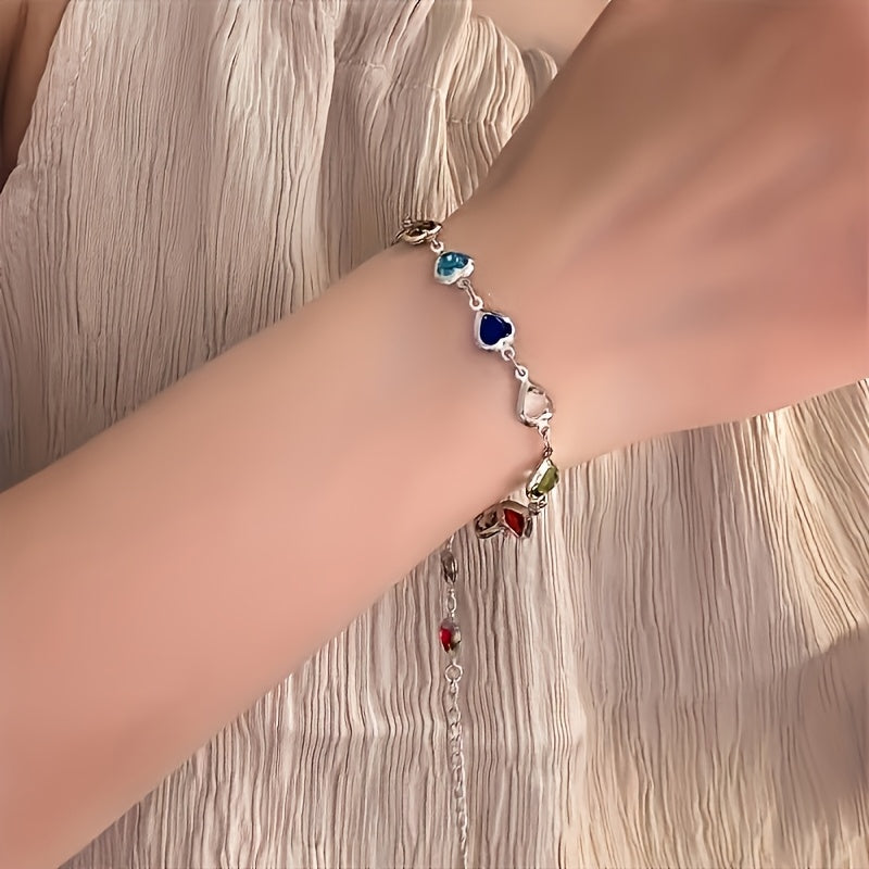 Rainbow Heart Bracelet