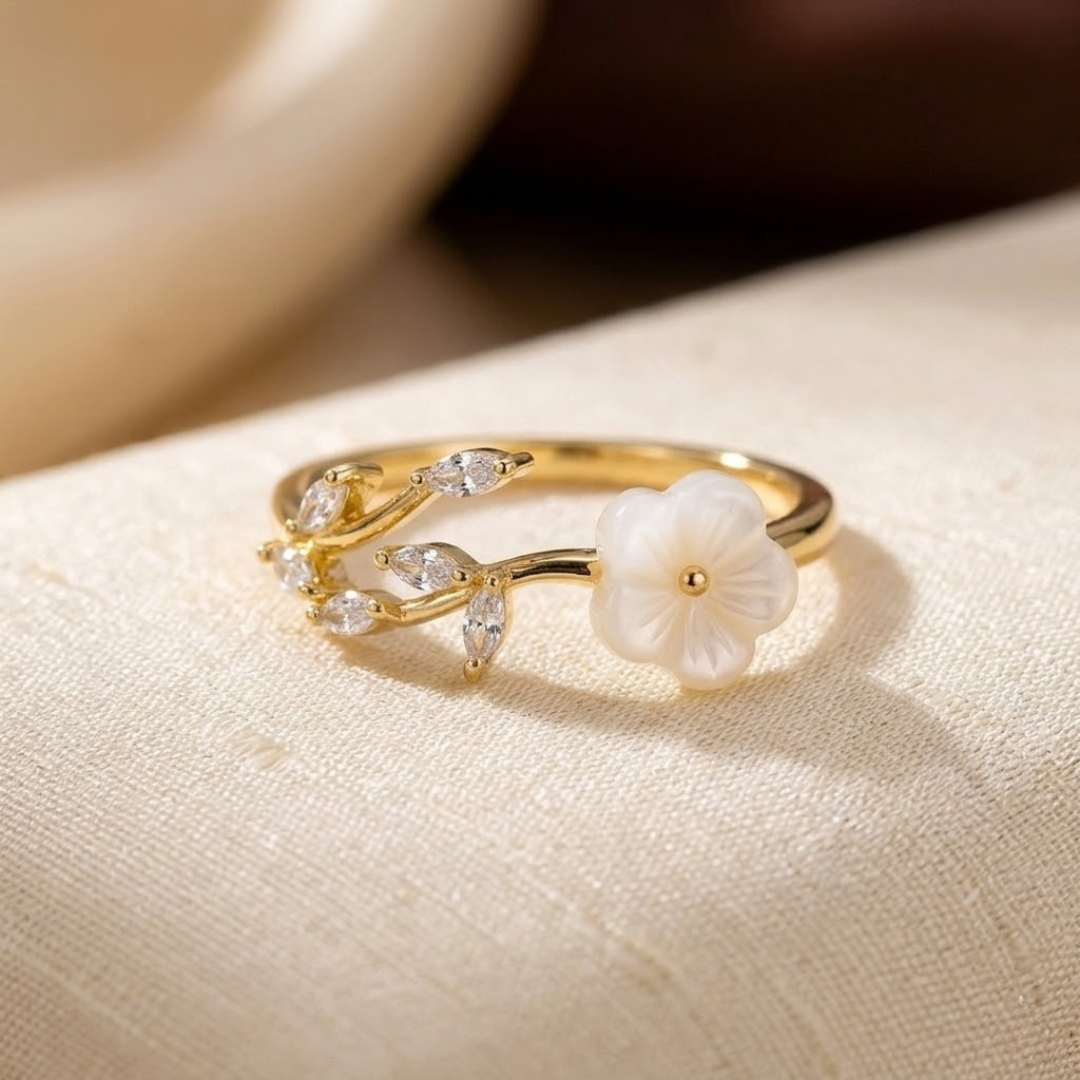 Golden Blossom Open Ring