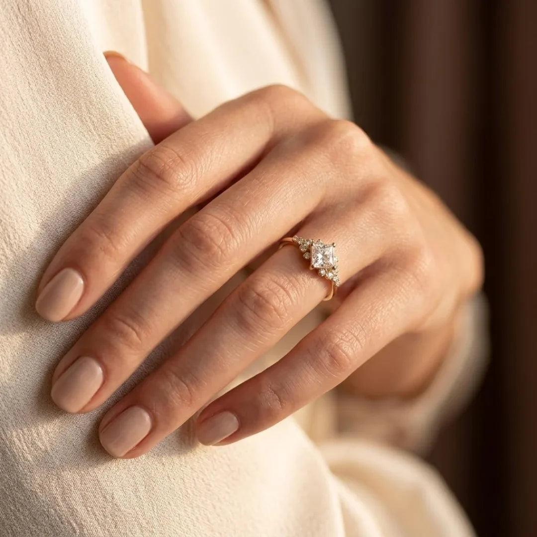 Radiant Square Gold Ring