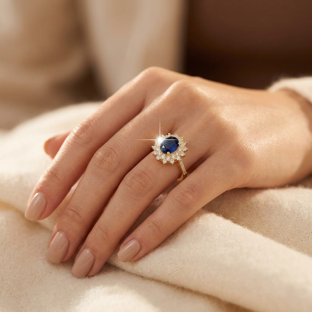 Sapphire Halo Ring