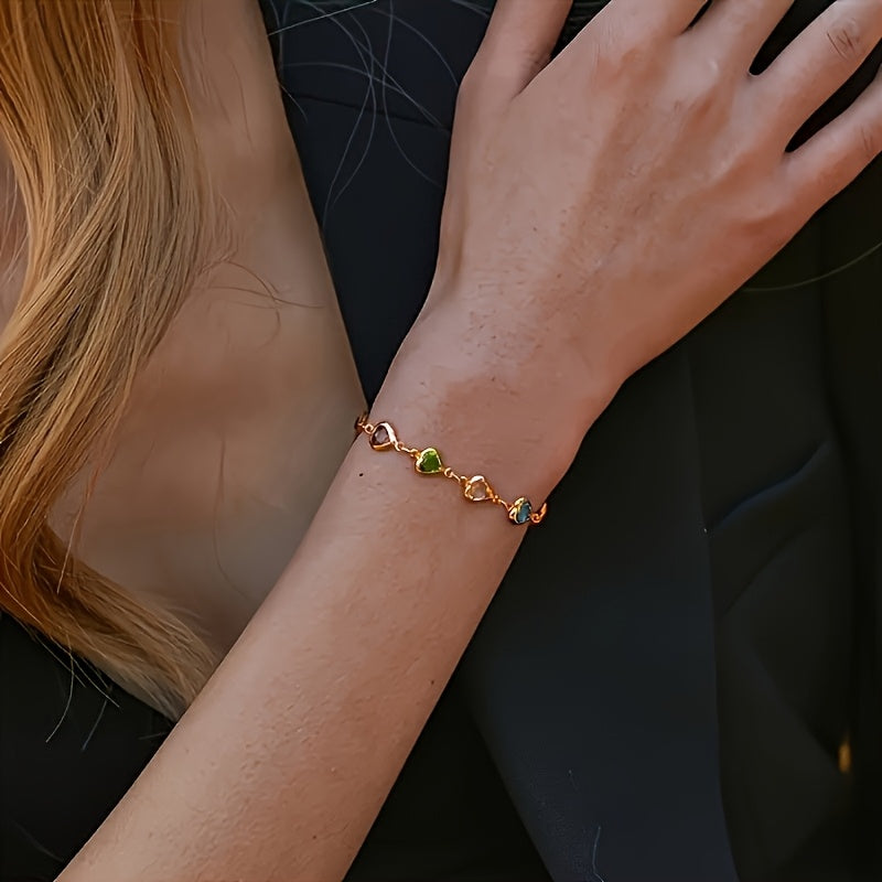 Rainbow Heart Bracelet