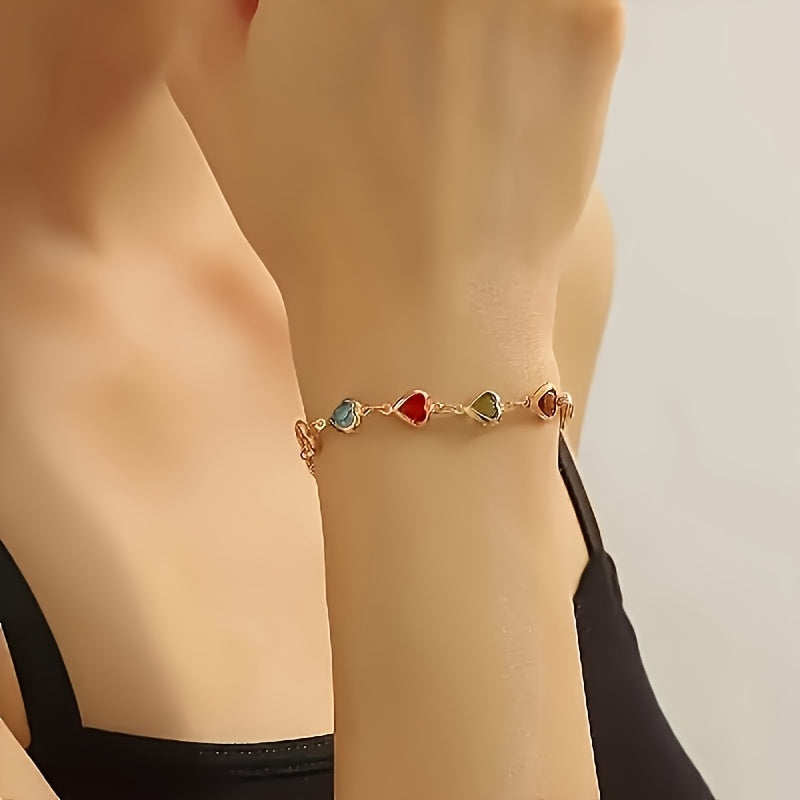 Rainbow Heart Bracelet