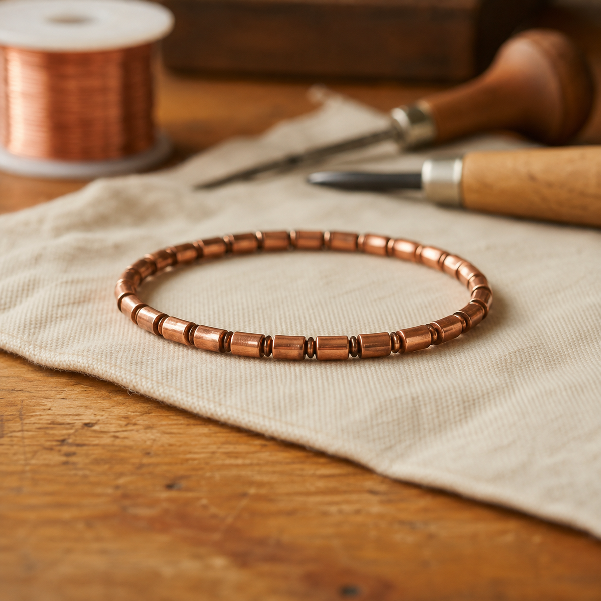 Tide Copper Anklet