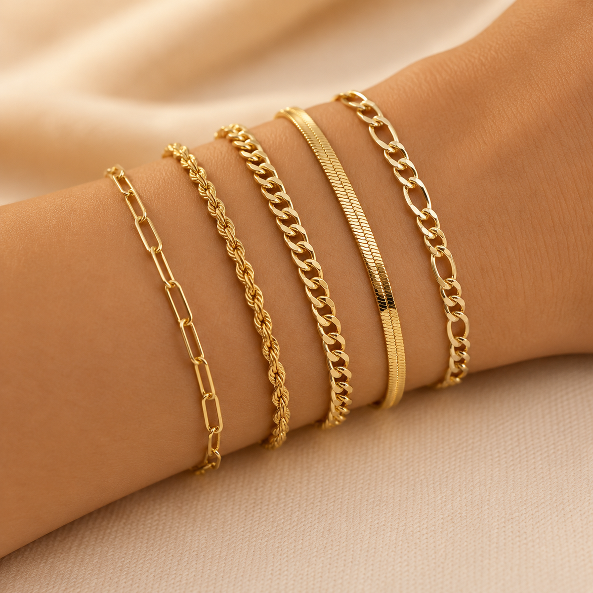 Gold Layered Bracelet Set