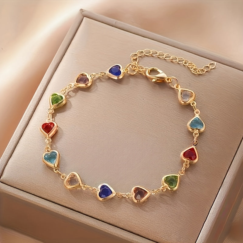 Rainbow Heart Bracelet