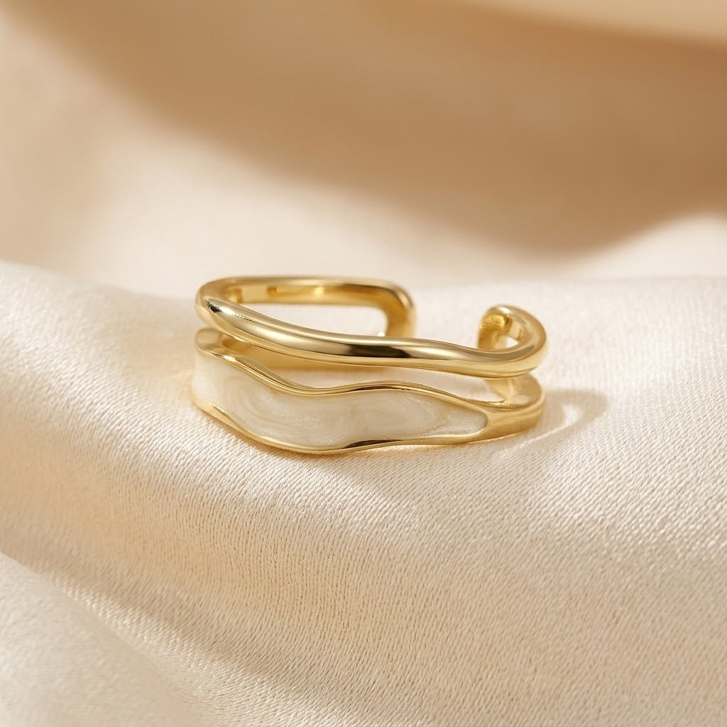 Golden Wave Wrap Ring
