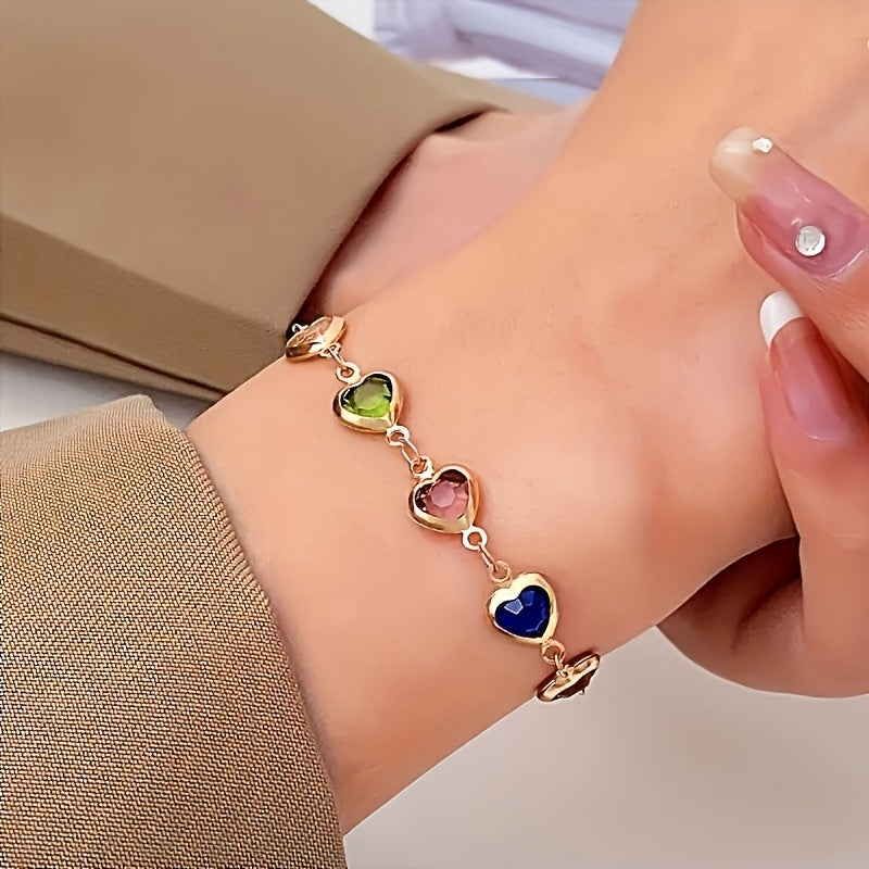 Rainbow Heart Bracelet