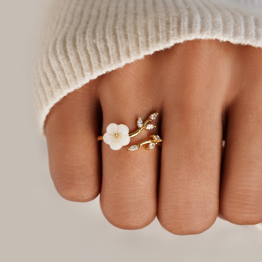Golden Blossom Open Ring