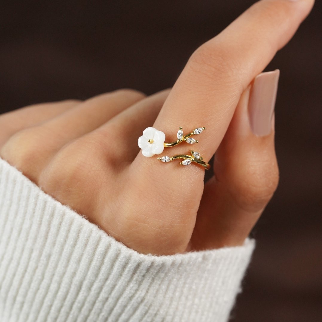 Golden Blossom Open Ring