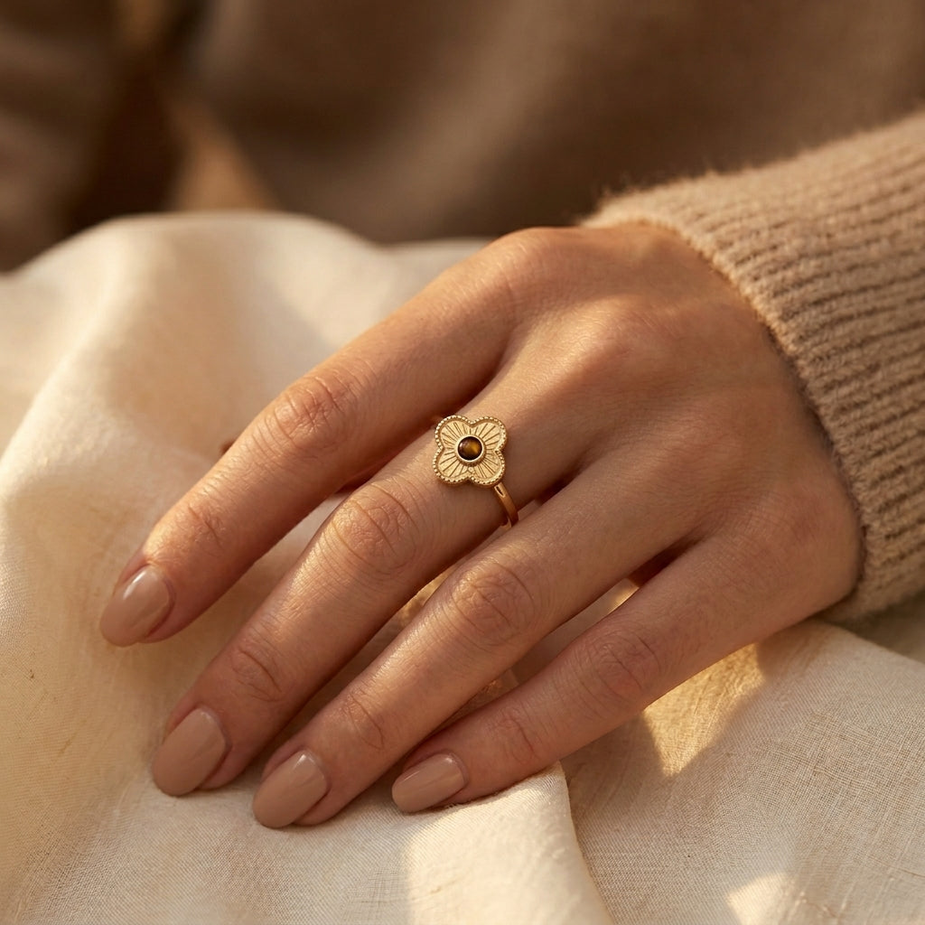Golden Flower Open Ring