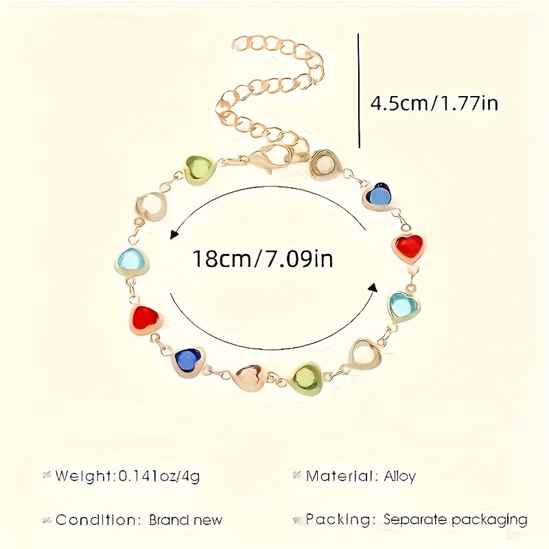 Rainbow Heart Bracelet
