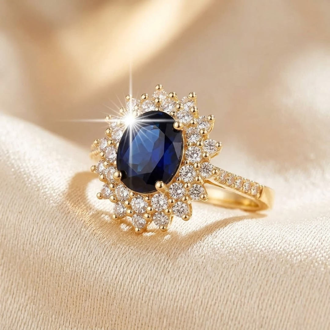 Sapphire Halo Ring
