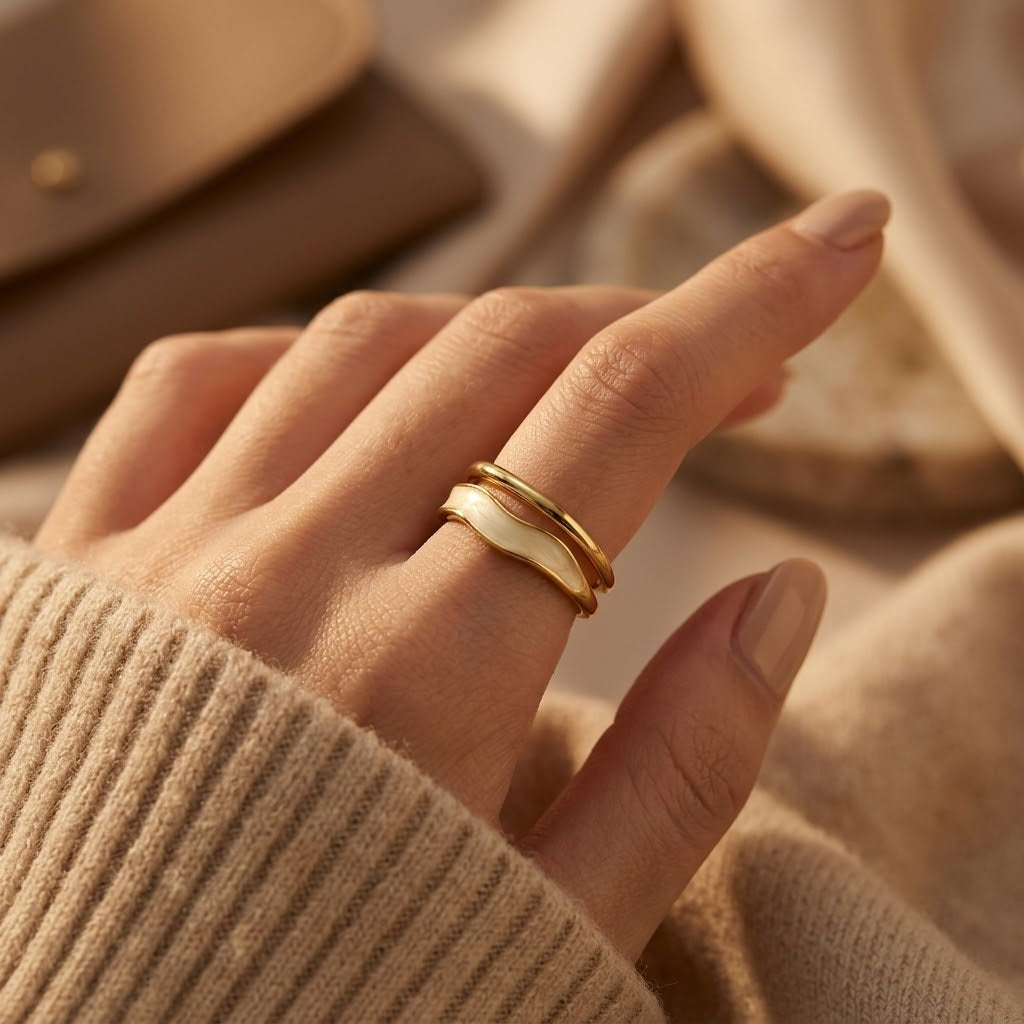 Golden Wave Wrap Ring