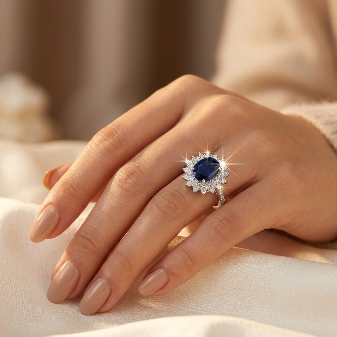 Sapphire Halo Ring