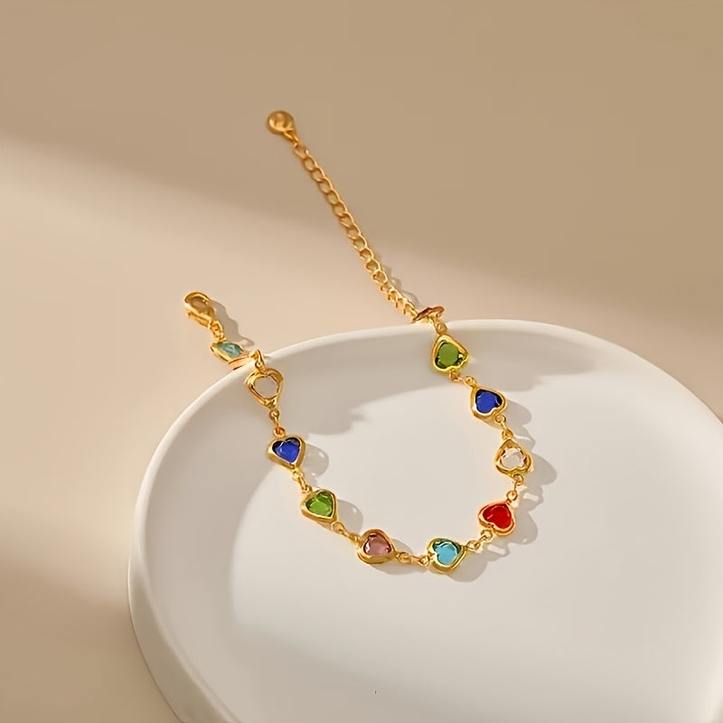 Rainbow Heart Bracelet