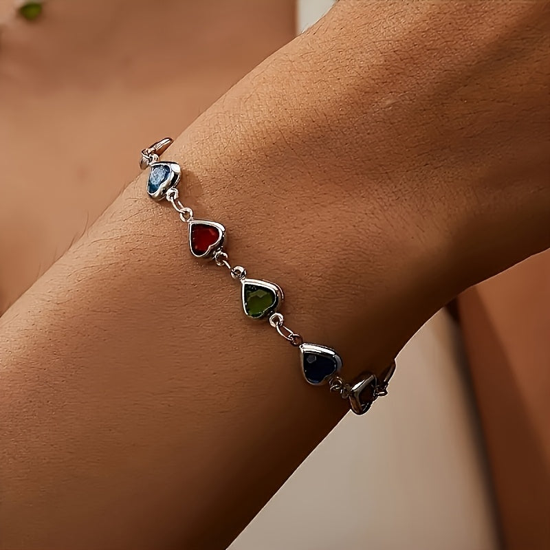 Rainbow Heart Bracelet