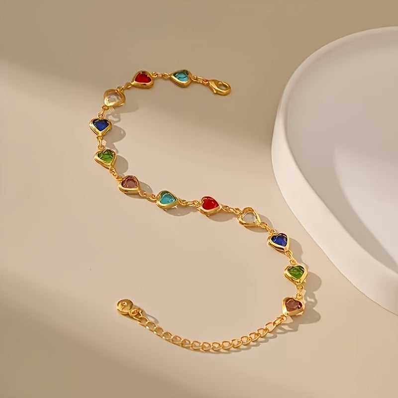 Rainbow Heart Bracelet