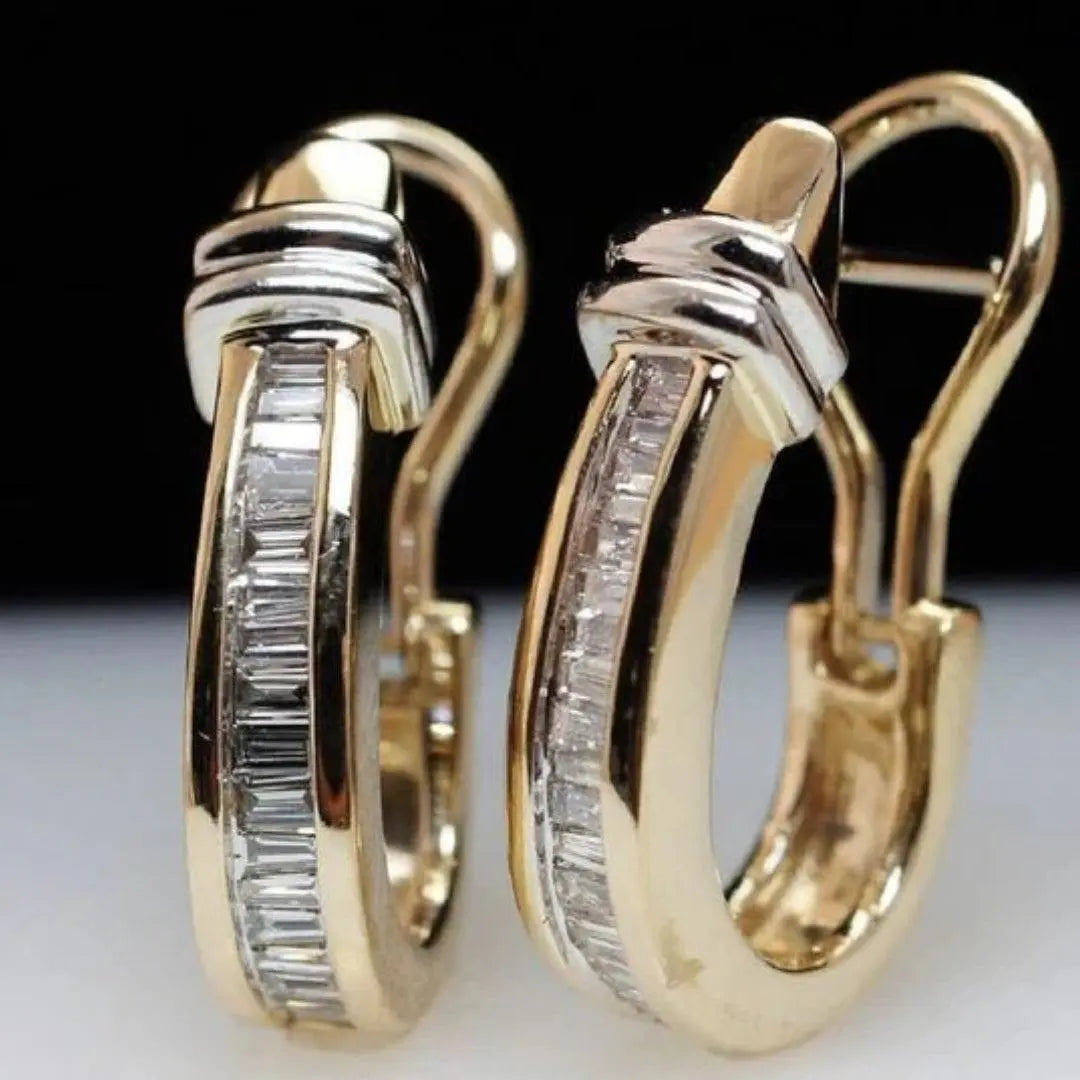 Classic Gold & Diamond Hoop Earrings
