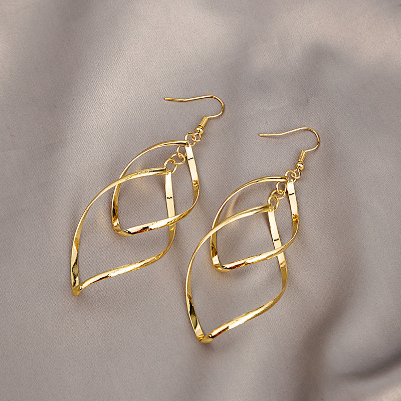 Gold Sculpted Drop Earrings