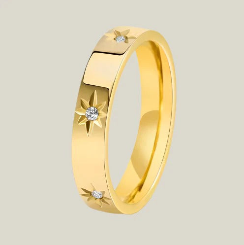 Golden Star Detail Ring