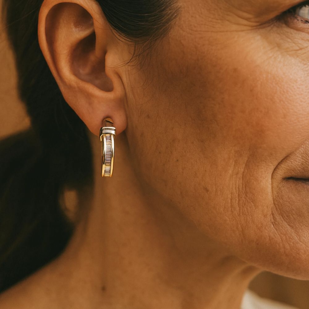 Classic Gold & Diamond Hoop Earrings