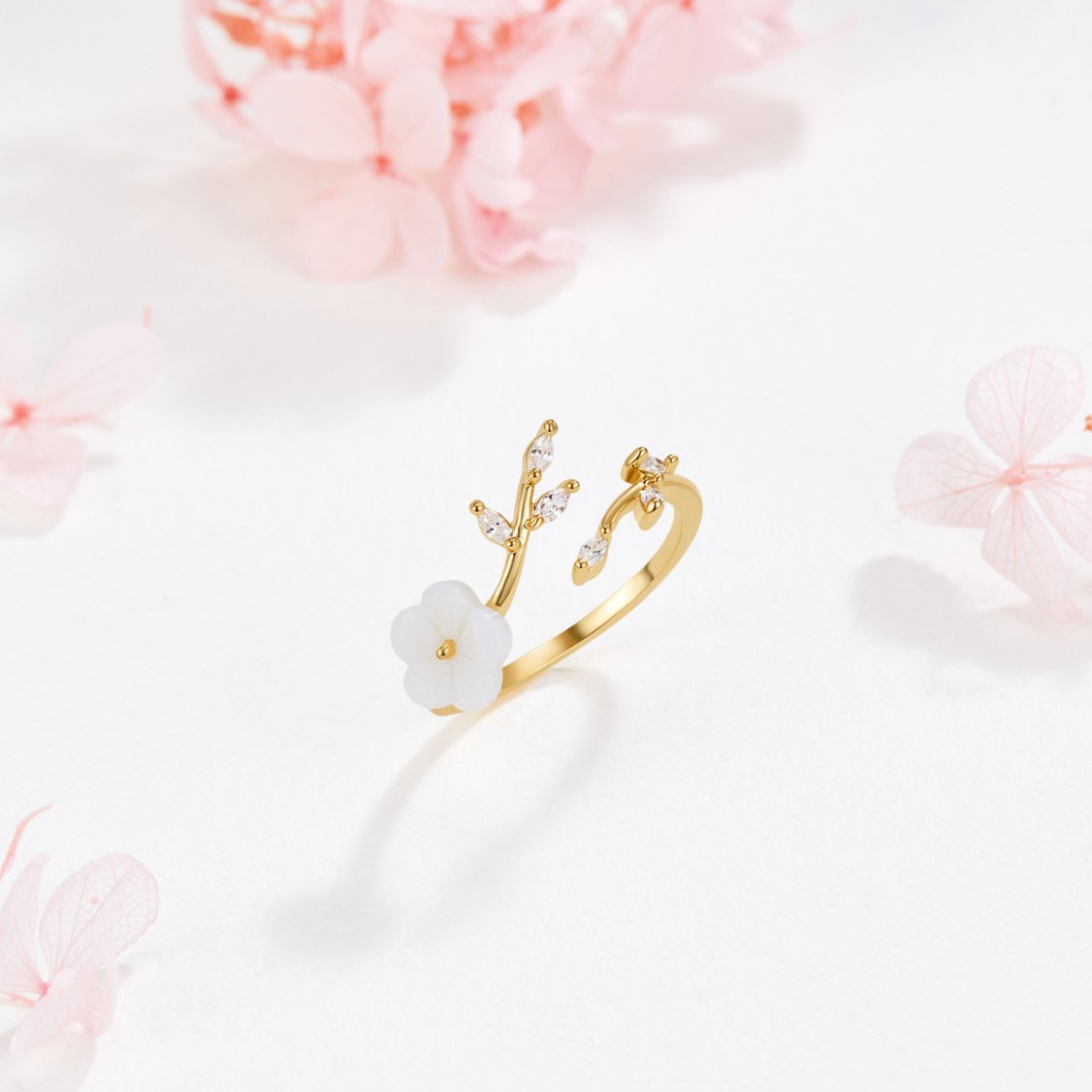 Golden Blossom Open Ring