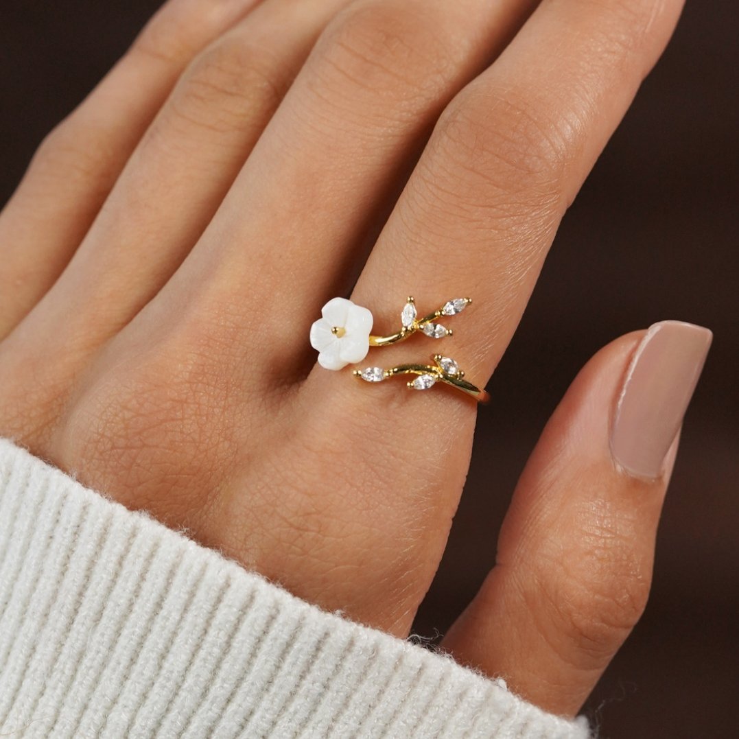 Golden Blossom Open Ring